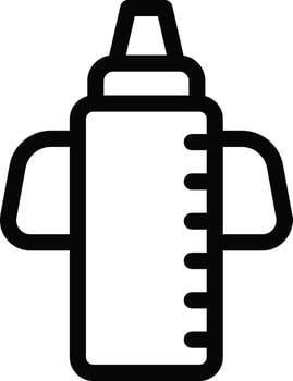 Toy bottle icon in line art. vector