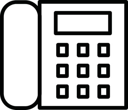 Flat style Telephone icon in line art. vector