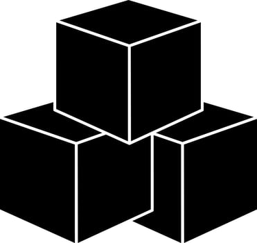 Vector box icon in glyph style.