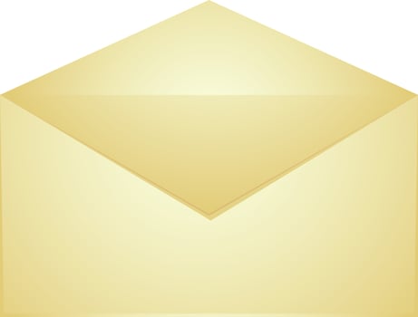 Illustration of a golden envelope in flat style. vector