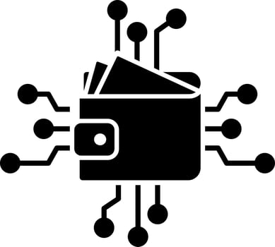 Vector illustration of crypto wallet icon.