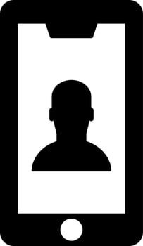 User profile in smart phone icon. vector