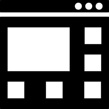 Flat style web browser window icon. vector