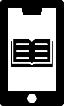 E- learning app in smartphone icon. vector