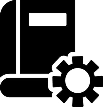 Book maintenance icon in Black and White color. vector