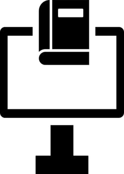 Online education concept. Glyph icon or symbol. vector