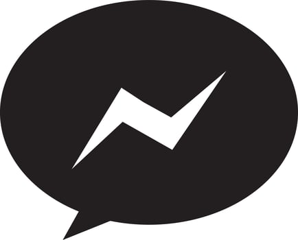 Black and White facebook messenger logo. vector