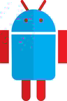 Red and blue isolated android logo. vector