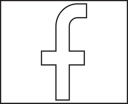 Isolated facebook logo in line art illustration. vector