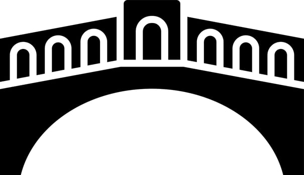 Rialto bridge glyph icon or symbol. vector