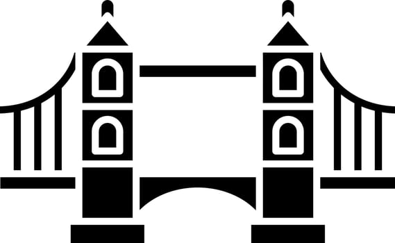 Flat style tower bridge icon. vector