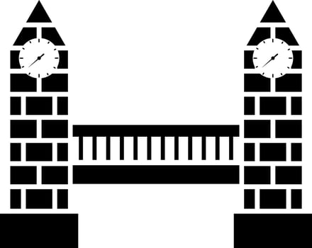 Flat style tower bridge icon. vector