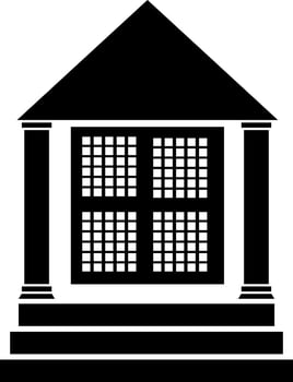 Black and White bank icon in flat style. vector