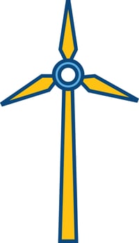Flat illustration of wind mill. vector