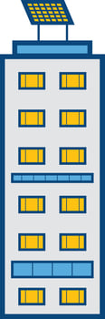 Flat illustration of a building. vector