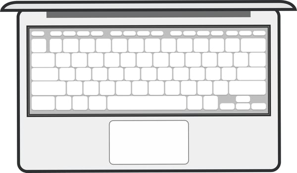 Flat illustration of a laptop. vector