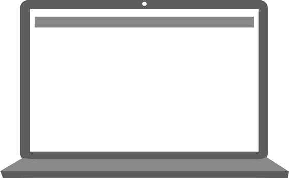 Flat illustration of a laptop. vector