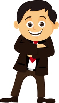 Happy Businessman in crossed arms pose. vector