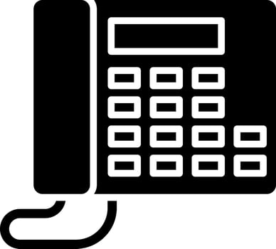 Flat style telephone icon in Black and White color. vector