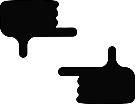 Capturing hands by camera in black color. vector