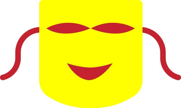 Red and yellow face mask. vector