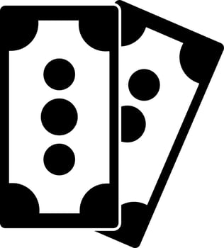 Glyph icon or symbol of money in Black and White color. vector