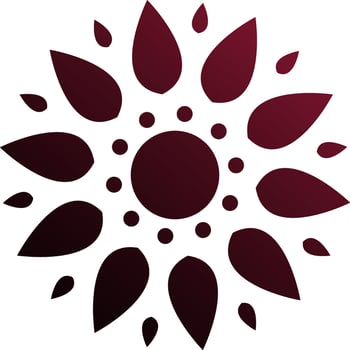 Mandala flower flower design in burgundy color. vector