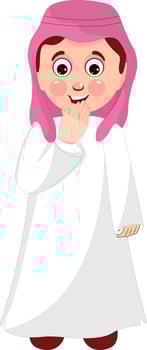 Muslim man character in aadab pose. vector