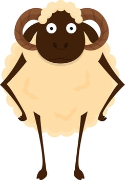Illustration of Sheep animal on white background for Muslim Festival concept. vector