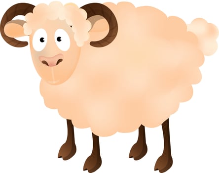Illustration of Sheep animal on white background for Muslim Festival concept. vector