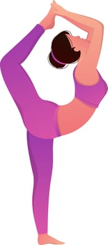 Beautiful woman doing Lord of the Dance Nataraja Pose Natarajasana. vector