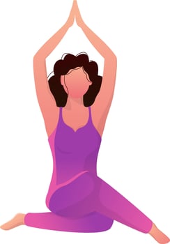 Young Girl Making Lotus Yoga Pose Padmasana. vector