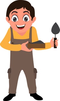 Cartoon character of construction worker. vector