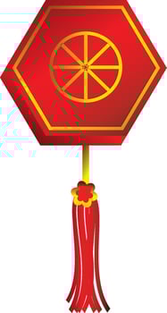 Red and gloden hanging Kandil. vector