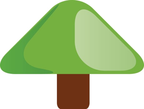 Mushroom icon in green and brown color. vector