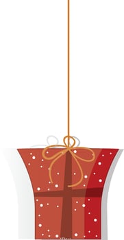 Flat style hanging gift box. vector