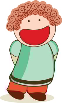Cartoon character of funny little boy. vector