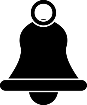 Black and White icon of Bell in flat style. vector