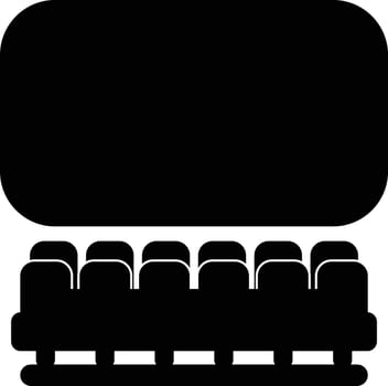 Movie hall view in flat style. vector