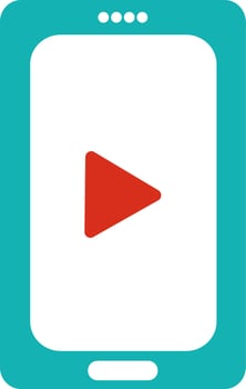 Video player sign with smartphone icon. vector