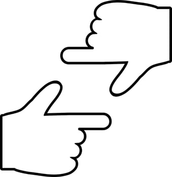 Line art illustration of Capturing or framing hand gesture. vector
