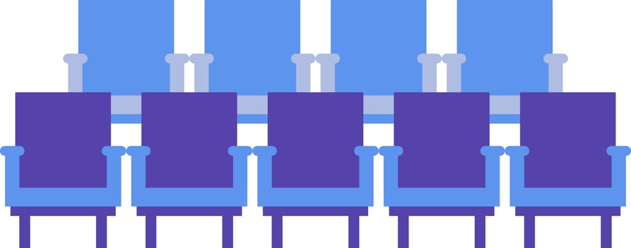 Sitting chair icon in cinema concept. vector