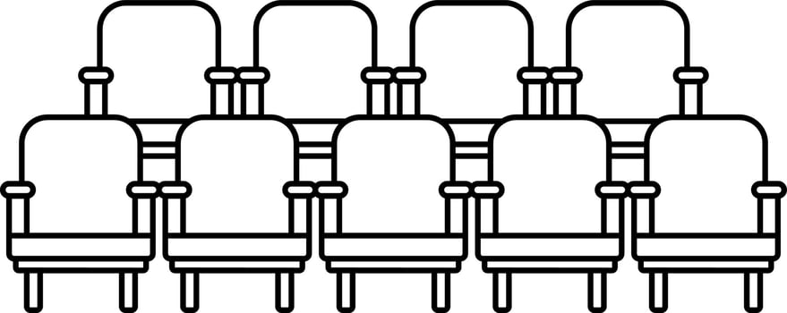 Sitting chair icon in cinema concept. vector