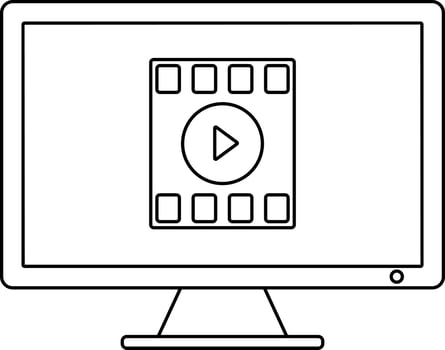 Illustration of tv screen with video icon. vector