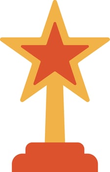 Illustration of award icon in color for cinema. vector