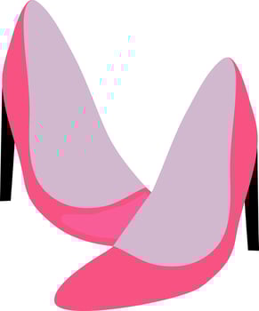 Beautiful pink color high heel shoes. vector