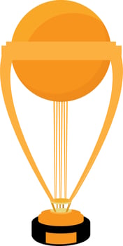 Creative winners trophy cup icon. vector