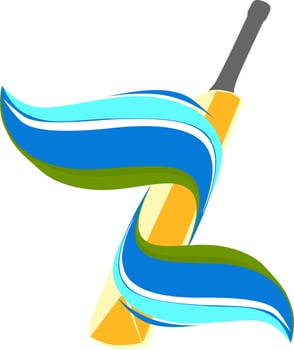 Illustration of bat for cricket. vector