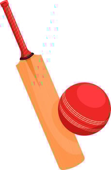 Shiny bat and ball. vector