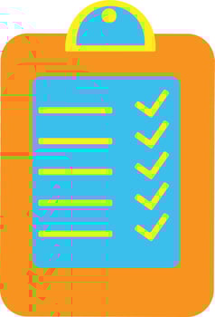 Blank checklist in orange and blue color. vector